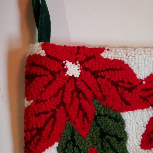 Vintage Christmas stocking poinsettia red green Country Living Collection - Picture 5 of 11